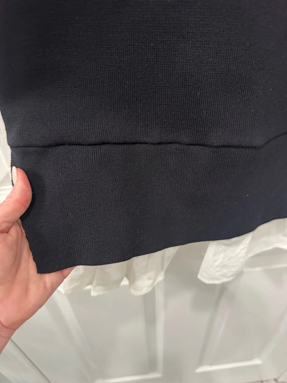 Anthropologie Black and White Layered Puff-Sleeve Academia Women's Top- XS- EUC